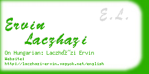 ervin laczhazi business card